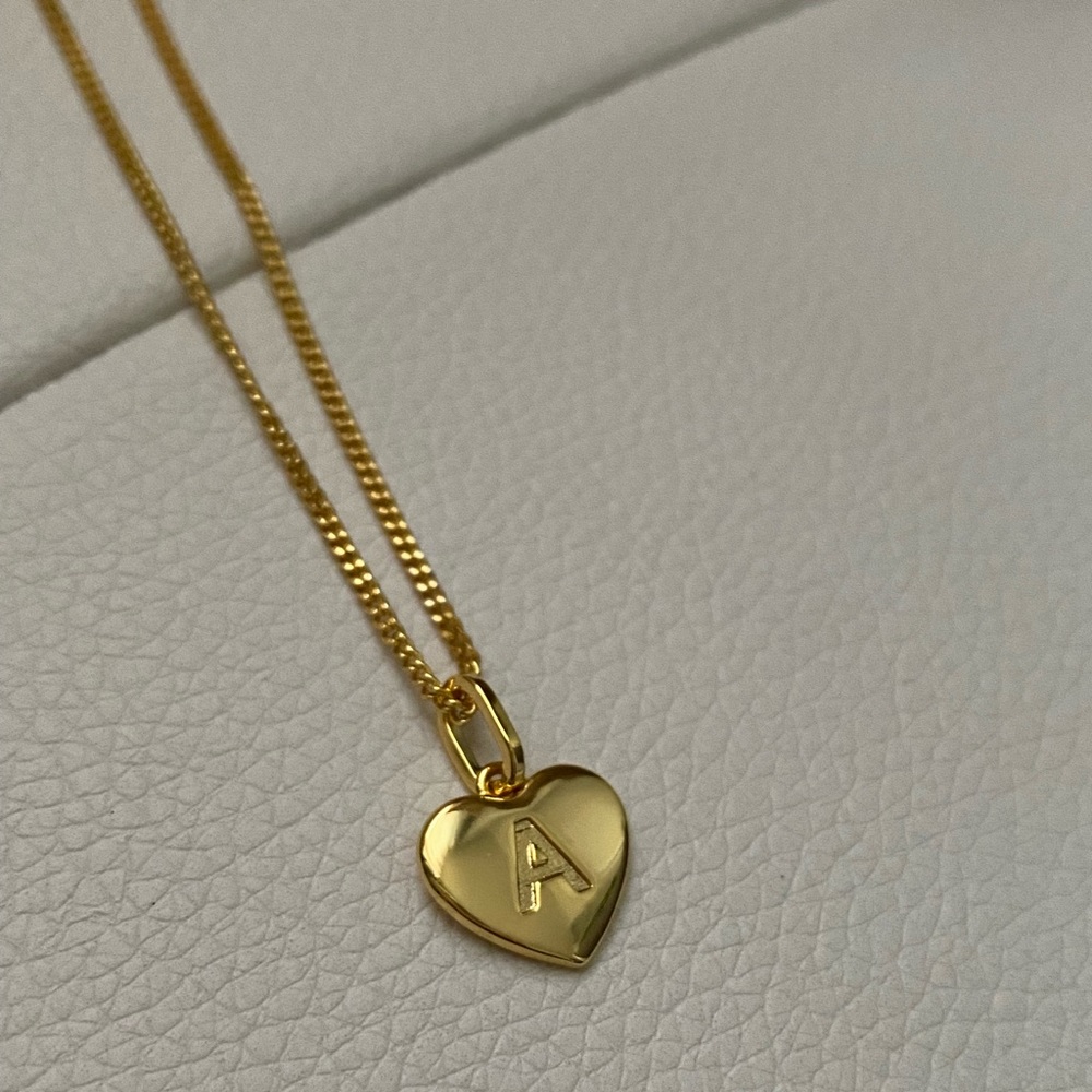 Gold initial letter “A” necklace